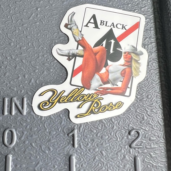 YELLOW ROSE Sexy Pinup Gorgeous Sticker Retro Vintage BomberGirl Ace Pilot - Picture 2 of 4